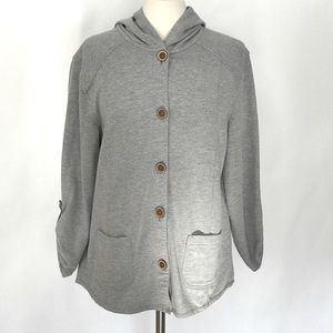 Susan Graver Hooded cardigan sweatshirt